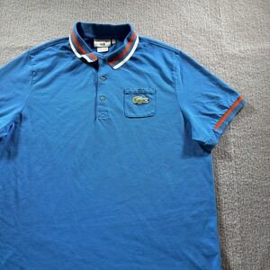 Lacoste Andy Roddick Golf Polo Shirt Aqua Large 6 Collar Croc‎ Logo Cotton